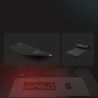 Rampage Podkładka gamingowa Pulsar Pro M tkanina jacquard 35x29 cm czarna