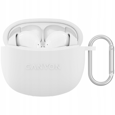 CANYON Słuchawki dokanałowe TWS 5 Etui Białe