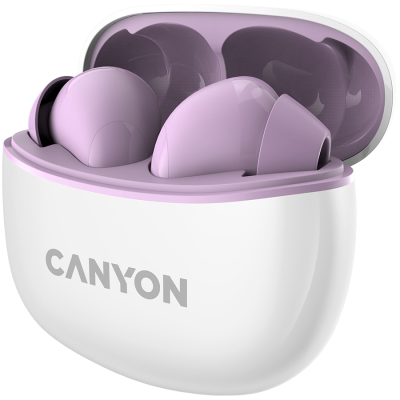 CANYON Słuchawki dokanałowe TWS 5 Etui Fioletowe