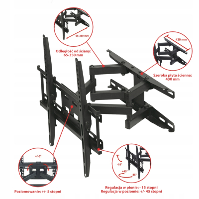 Uchwyt do TV 23-65 45kg UX150 ART pion/poziom