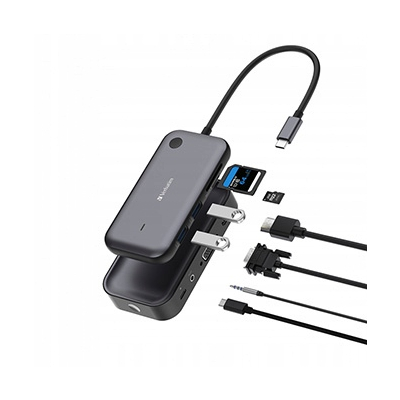 Verbatim Bezprzewodowy adapter USB-C z koncentratorem 1080p 32146 czarny