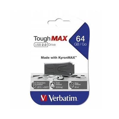 Verbatim USB flash disk USB 2.0 64GB ToughMAX czarny 49332 USB A