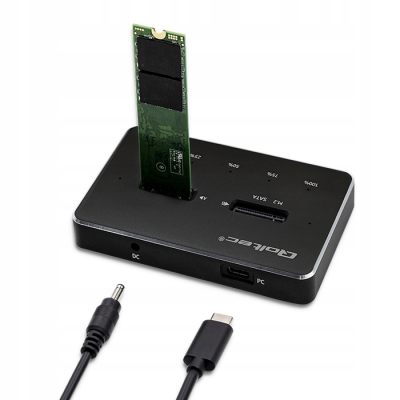Qoltec Stacja dokująca dysków 2x SSD M.2 SATA NGFF USB typ C 50310