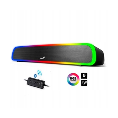 Genius Soundbar 200BT, 2.0, 4W, czarny, podświetlane
