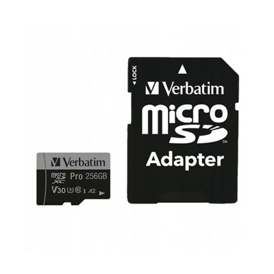 Verbatim karta MicroSD 256GB micro SDXC UHS 3 (U3) z adapterm
