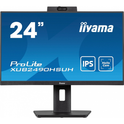 IIYAMA Monitor 24 cale XUB2490HSUH-B1 IPS FHD CAMERA MIC HDMI DP USB 100Hz FHD 1920 x 1080 Sklep KOZIENICE RADOM