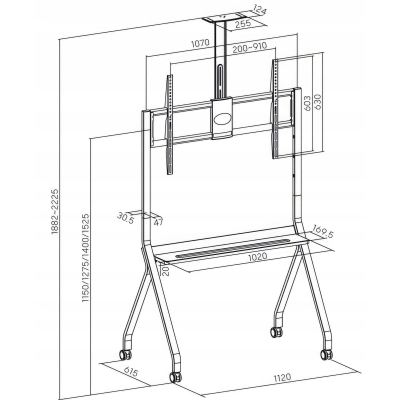 ART MOBILNY STOJAK+UCHWYT DO TV 55-100