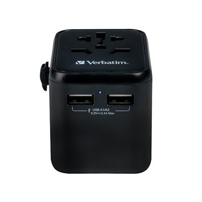 Verbatim Adapter podróżny World-to-World UTA-01 USB-A, czarny, 12 W