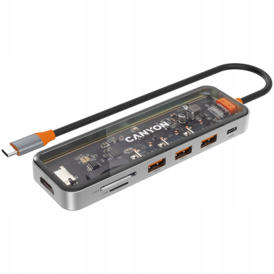 CANYON HUB DS-13 7 w 1 4k USB-C Transparentny