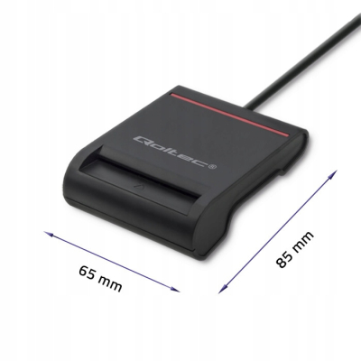 Qoltec Inteligentny czytnik chipowych kart SCR-0642 USB 2.0 +USB-C