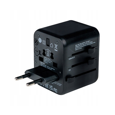 Verbatim, Adapter podróżny World-to-World UTA-02 USB-A, USB-C, czarny, 20 W
