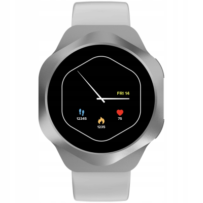 Canyon Hexagon SW 88 smartwatch z rozmowami Bluetooth, ekran AMOLED srebrny