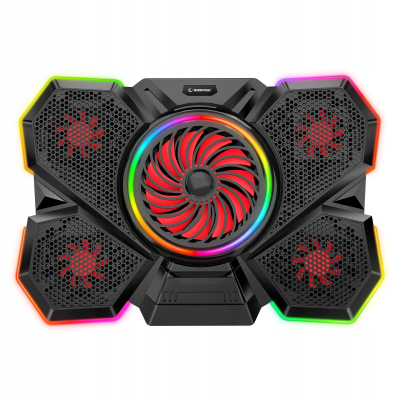 Rampage Podstawka chłodząca pod laptop 9-17'' COOLFLOW RGB regulowana czarn