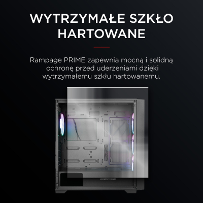 Rampage Prime Mesh Obudowa PC 4x wentylator ARGB + hub E-ATX