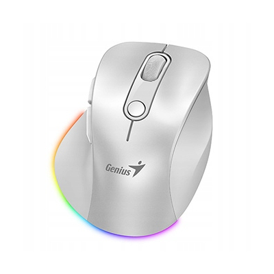 Genius Ergo 9000S Pro Mysz bezprzewodowa, biała, 2400DPI
