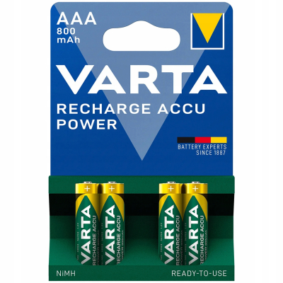 VARTA AKUMULATORY R3 800 mAh RECHARGE ACCU POWER 4 sztutki