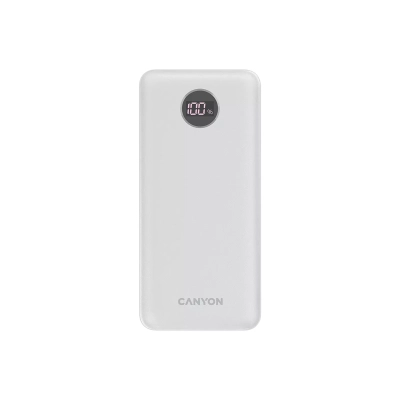 CANYON Powerbank PB-2002 LED 20000 mAh PD 20W QC 3.0 Biały