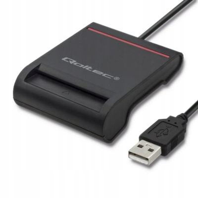 Qoltec Inteligentny czytnik chipowych kart SCR-0642 USB 2.0 +USB-C