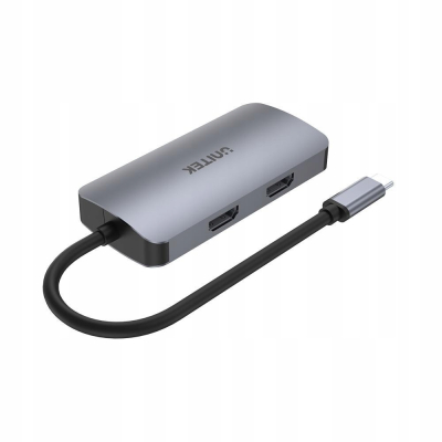 Unitek HUB USB-C D1051A 1xUSB 3.1 Gen1 VGA 2xHDMI