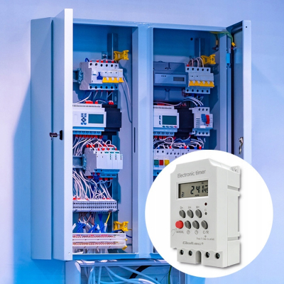 Qoltec Elektroniczny programator czasowy PC0629 na szynę DIN LCD 50629