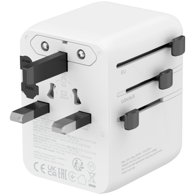 Canyon OnTour 70 - uniwersalny adapter podróżny 70 W (EU/UK/US/AUS, biały)