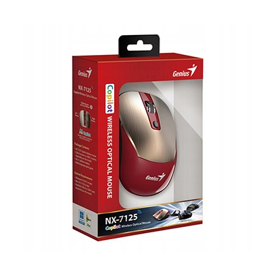 Genius NX-7125 Mysz bezprzewodowa, czerwono-złoty, 1200DPI