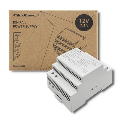 Qoltec Zasilacz na szynę DIN 85.2W 12V 7.1A Szary