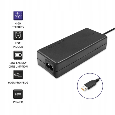 Qoltec Zasilacz do Lenovo 65W 20V 3.25A YogaProPlug +kabel zasil.51502 SKLEP KOZIENICE RADOM