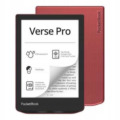 Czytnik PocketBook Verse Pro (634) PB634-3-WW 16GB 6" czerwony SKLEP KOZIENICE RADOM