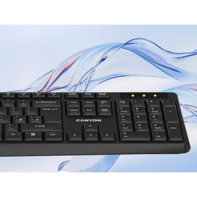 CANYON Zestaw  klawiatura i mysz SET-W01 Bezprzewodowy Czarny
