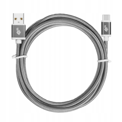 Kabel USB-USB C 1.5m szary sznurek
