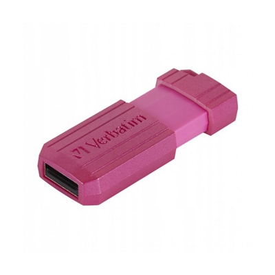 Verbatim USB flash disk, USB 2.0, 128GB, StoreNGo PinStripe, różowy, 49460