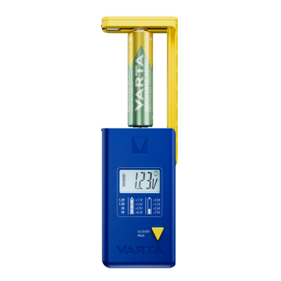 VARTA TESTER BATERII Miernik LCD AAA AA 9V GUZIKOWE