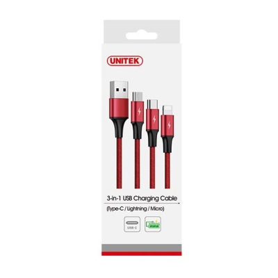 Unitek C4049RD 3-in-1 USB Charging Cable