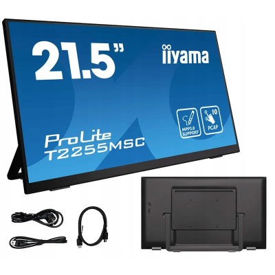 IIYAMA] Monitor 21.5 cala T2255MSC-B1 POJ. 10PKT. IPS HDMI DP 2xUSB 3.0