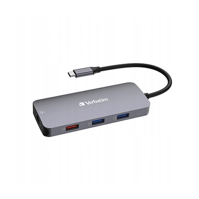 Verbatim USB (3.2) hub 9-port długość przewodu 15cm, 2x USB C, 3x USB A