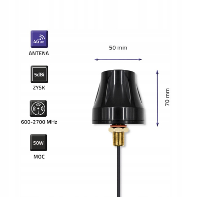 Qoltec Antena 4G LTE dookólna DUAL 5dBi Zewnętrzna 57037