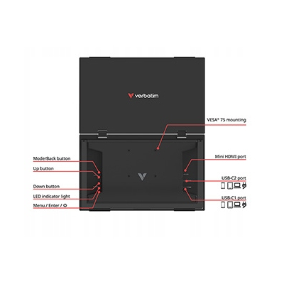 Verbatim monitor przenośny Dual Monitor Essentials 15.6