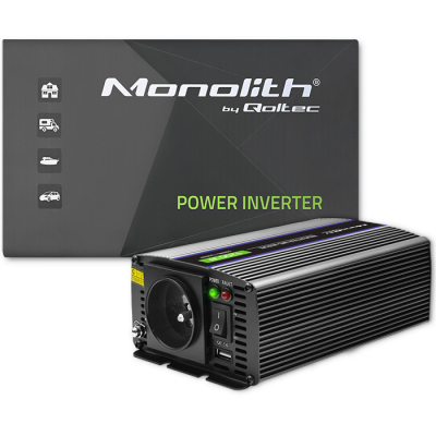 Qoltec Przetwornica Monolith 1200 MS Wave 12V/230V 600/1200W USB