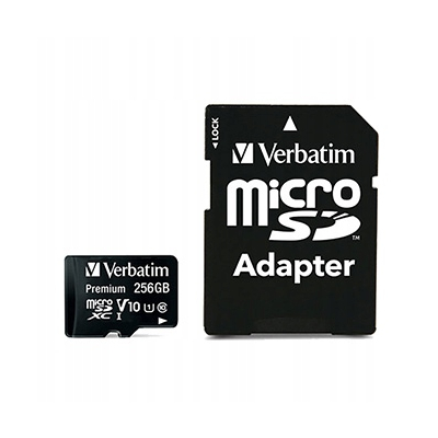 Verbatim Karta pamięci microSDHC/SDXC, 256GB, micro SDXC, 44087, z adapterm