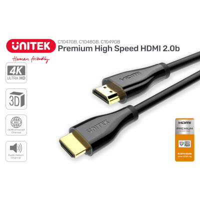 Unitek C1048GB certyfikowany Kabel HDMI v2.0 2m