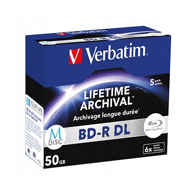 Verbatim BD-R DL LIFETIME ARCHIVAL 50GB jewel case 43846 6x, 5 szt