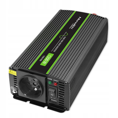Qoltec Przetwornica napięcia Monolith 600W 1200W 24V/230V Czysty Sinus