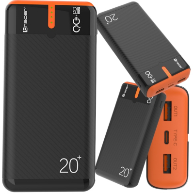 TRACER Powerbank EnerGen 20000mAh PD+QC3.0 BO czarny TRABAT47516