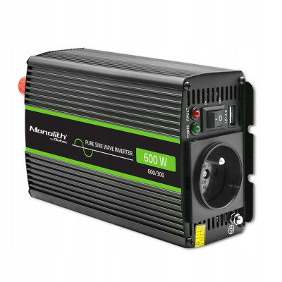 Qoltec Przetwornica napięcia Monolith 300W 600W 24V/230V Czysty Sinus