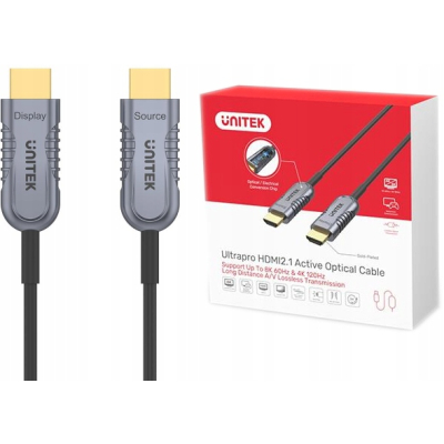 Unitek kabel optyczny HDMI 2.1 AOC 8K 120Hz 15 m