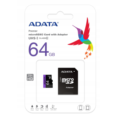 Adata microSDXC Premier 64GB UHS-1 class10 adapter