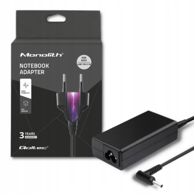 Qoltec Zasilacz do Asus 40W 19V 2.1A 2.5*0.7 +kabel zasilający 51503