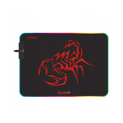 Marvo RGB Podkładka pod mysz, MG8, do gry, czarna, 350 x 250 mm, 3 mm