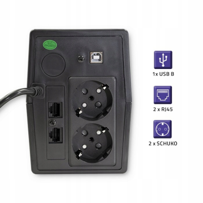 Qoltec Zasilacz awaryjny UPS 450VA 240W LCD USB RJ45